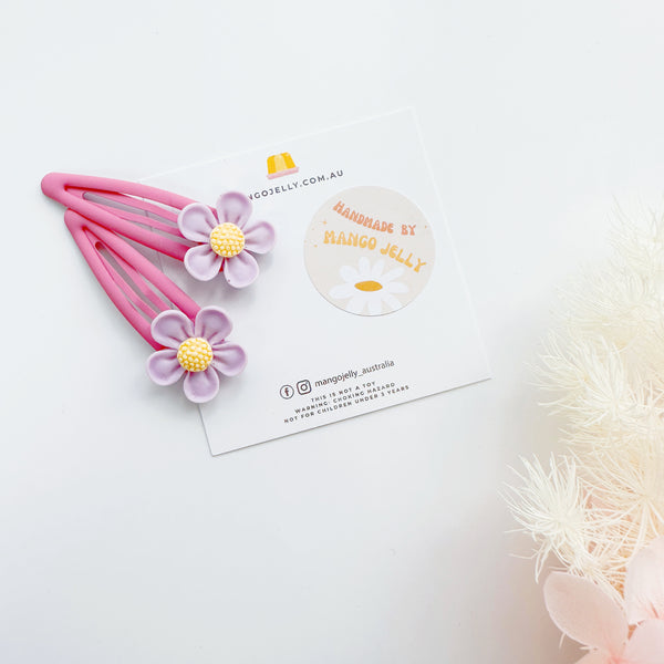 Pastel Flowers Handmade Collection - Snap Clip (Purple)