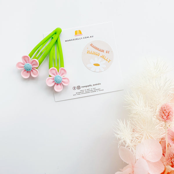 Pastel Flowers Handmade Collection - Snap Clip (Baby Pink)