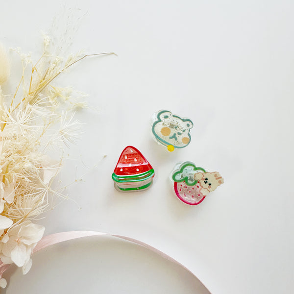 Petite claws 3PCS PACK - Watermelon & bear