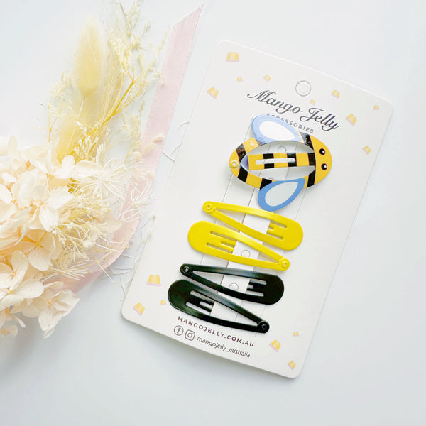 Animal Shaped snap hair clips set - Bee