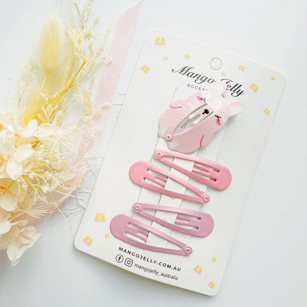 Animal Shaped snap hair clips set - Bunny