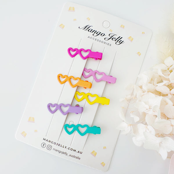 Small POP Pastel Clips palette 6 Pieces - DOUBLE HEART