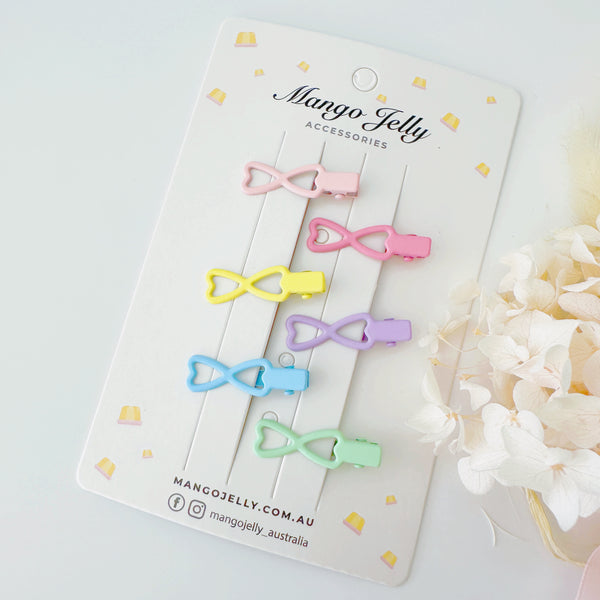 Small Soft Pastel Clips palette 6 Pieces - Ribbon