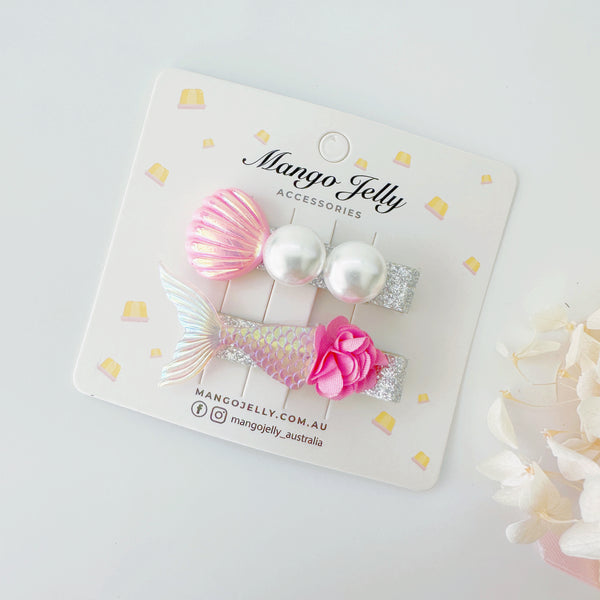 Mermaid clips set - Pink