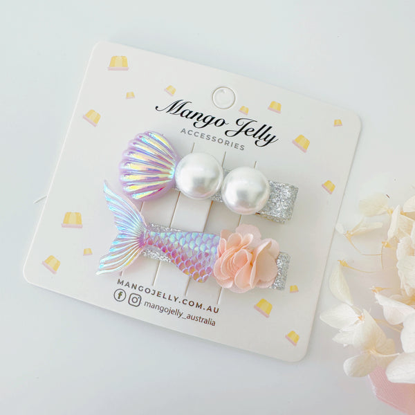 Mermaid clips set - Purple