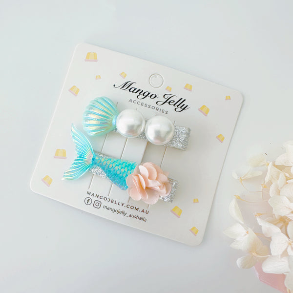 Mermaid clips set - Blue