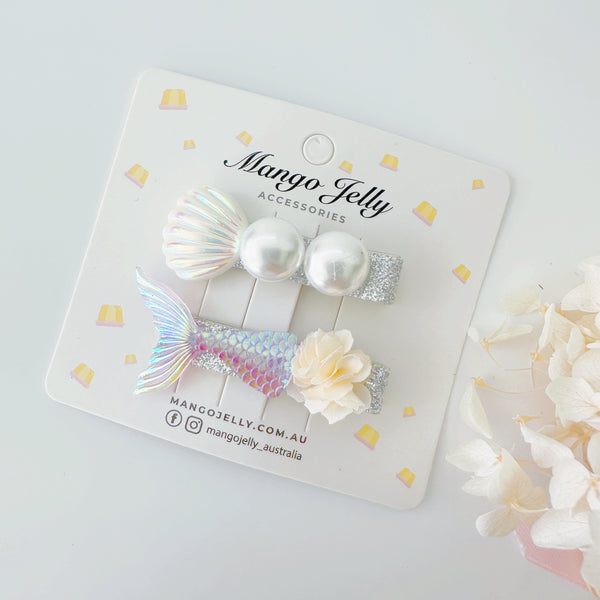 Mermaid clips set - Pearl