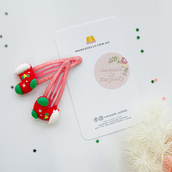 Christmas Handmade Collection - Snap clips (socks)