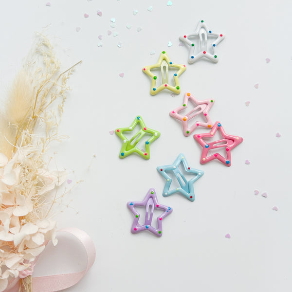 The Star snap clips  - Pastel